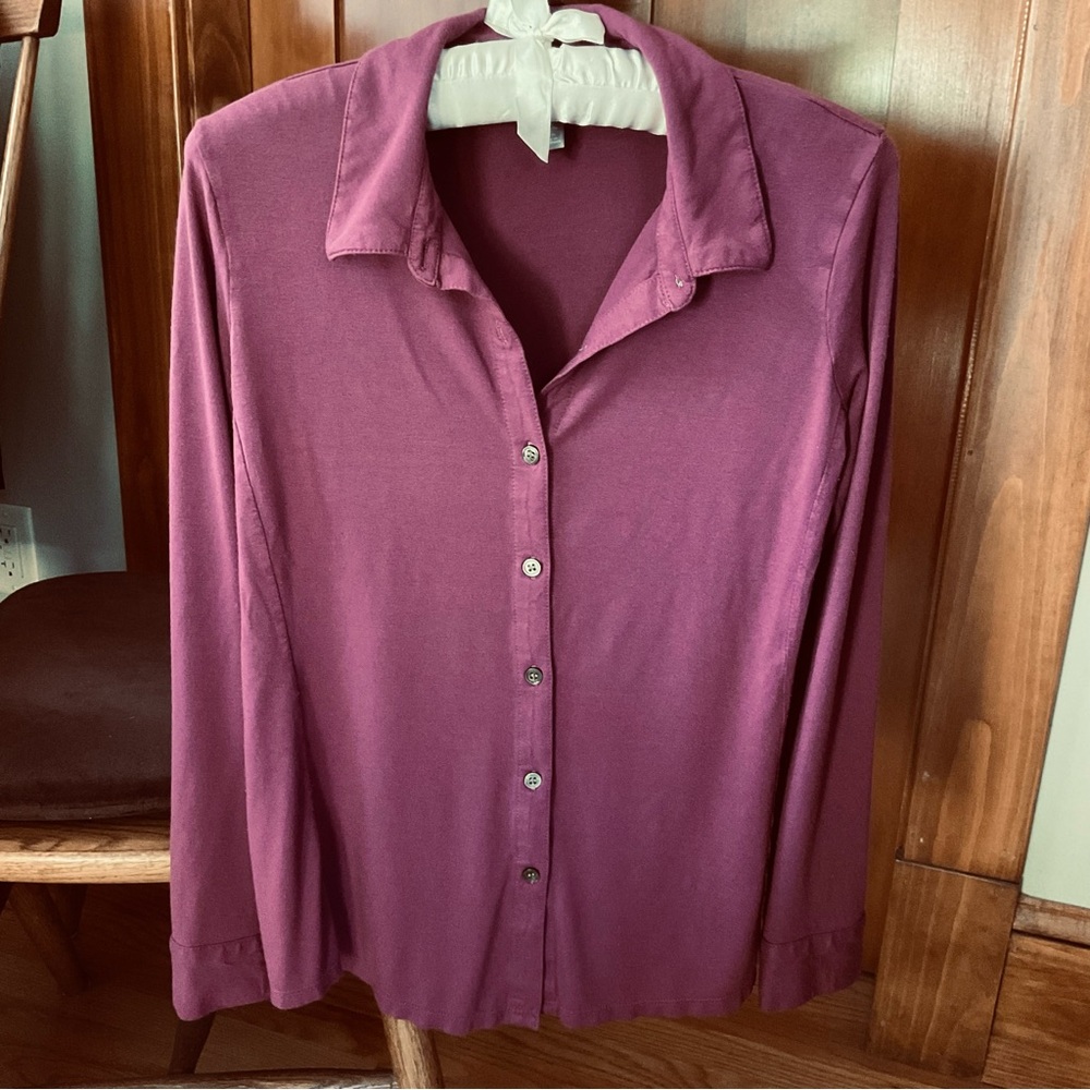 J.Jill button up ⭐️ knit ⭐️ petite S ⭐️ purple - mauve ⭐️